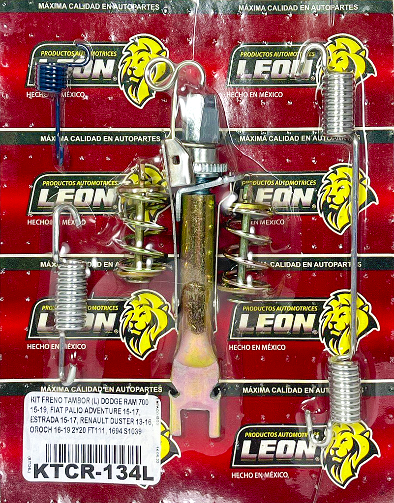 KIT FRENO TAMBOR (L) DODGE RAM 700 15-19, FIAT PALIO ADVENTURE 15-17,  ESTRADA 15-17, RENAULT DUSTER 13-16, OROCH 16-19 2Y20 FT111, 1694 S1039 KT134L