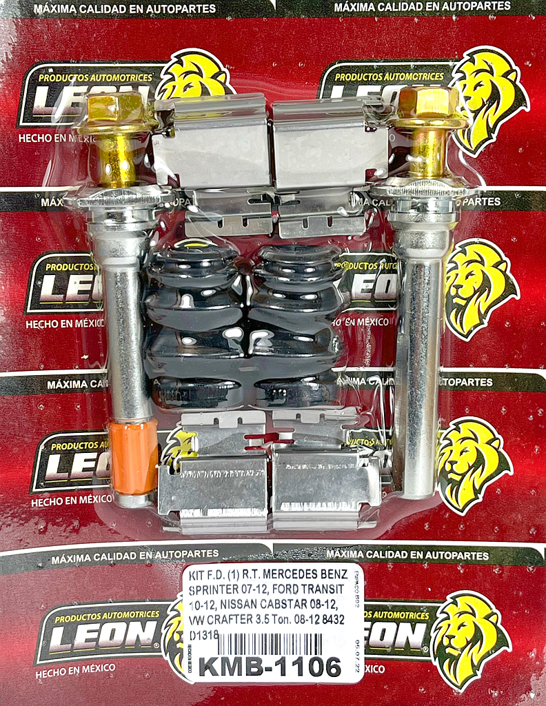 KIT F.D. (1) R.T. MERCEDES BENZ SPRINTER 07-12, FORD TRANSIT 10-12, NISSAN CABSTAR 08-12, VW CRAFTER 3.5 Ton. 08-12 8432 D1318 KC1106