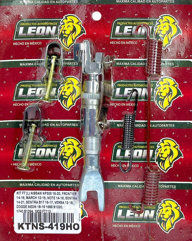 KIT FRENO TAMBOR L ó R NISSAN NP300 15-20, FRONTIER 14-16, MARCH 12-21, NOTE 14-16, SENTRA 14-21, SENTRA B17 16-17, VERSA 12-21, DODGE NEON 18-19 1689 S1020, 1740 S1094, 1X33 FT113 KT419