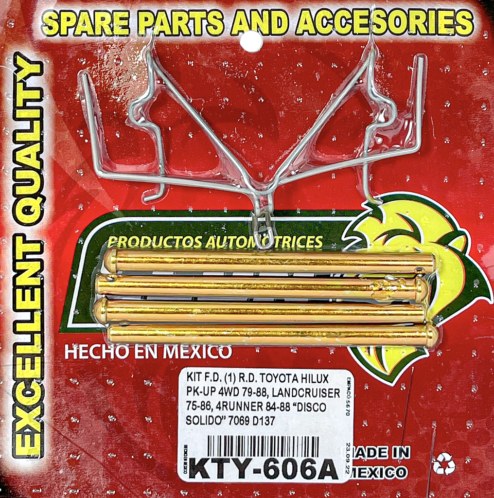 KIT F.D. (1) R.D. TOYOTA HILUX PK-UP 4WD 79-88, LANDCRUISER 75-86, 4RUNNER  84-88 “DISCO SOLIDO” 7069 D137 KC606A