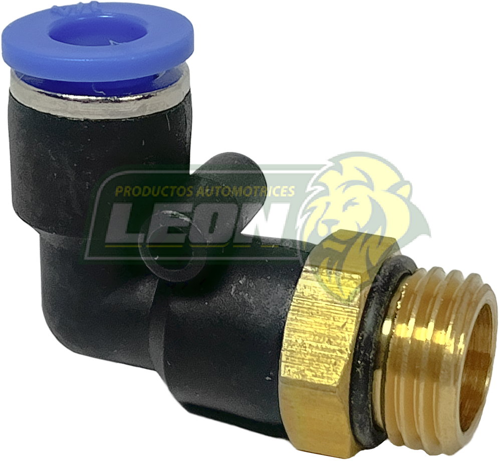 CONECTOR o CONEXIÓN RAPIDA P/MANGUERA TUBING o POLIFLO NAILON EN L 1/4 (ROSCA NPT METAL)