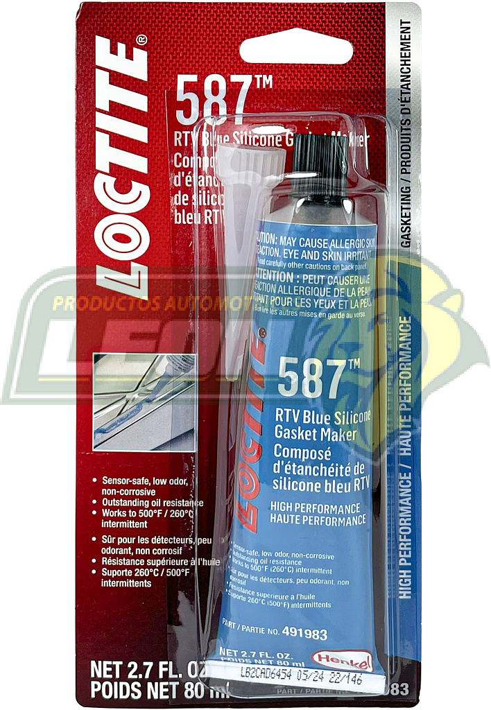SILICON RTV 80 ml (2.7 oz.) AZUL 587TM LOCTITE