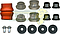 JUEGO DE BUJES PALANCA VELOCIDADES VW GOLF A2 1.8L 88-92, JETTA A2 1.8L 88-92, JETTA A3 1.8, 2.0L 93-99 C/CACAHUATE NARANJA BRUCK 14 pzas.