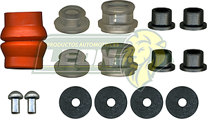 JUEGO DE BUJES PALANCA VELOCIDADES VW GOLF A2 1.8L 88-92, JETTA A2 1.8L 88-92, JETTA A3 1.8, 2.0L 93-99 C/CACAHUATE NARANJA BRUCK 14 pzas.