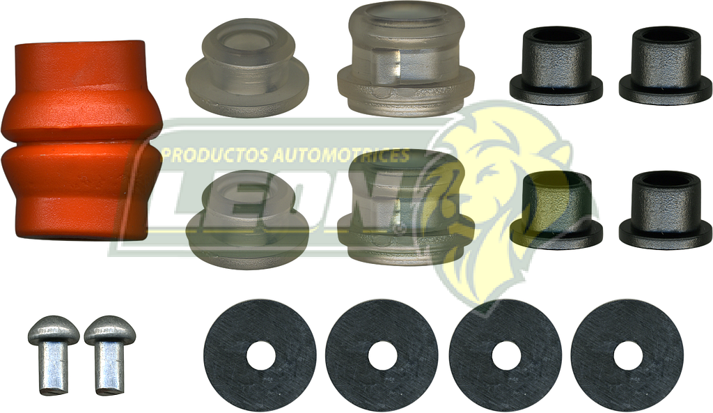 JUEGO DE BUJES PALANCA VELOCIDADES VW GOLF A2 1.8L 88-92, JETTA A2 1.8L 88-92, JETTA A3 1.8, 2.0L 93-99 C/CACAHUATE NARANJA BRUCK 14 pzas.