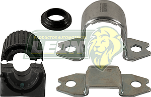 ABRAZADERA BARRA ESTABILIZADORA VW GOLF A6 10-13, BORA 05-10, PASSAT 05-10, CC 09-15, GOLF A5 06-09, TIGUAN 09-17, JETTA A5 IMP. 06-10, SEAT LEON 06-13, IBIZA 01-08, ALTEA 06-15, TOLEDO 2006 , AUDI Q3 13-18, A3 04-13 TRASERA (KIT ABRAZADERAS Y GOMAS)
