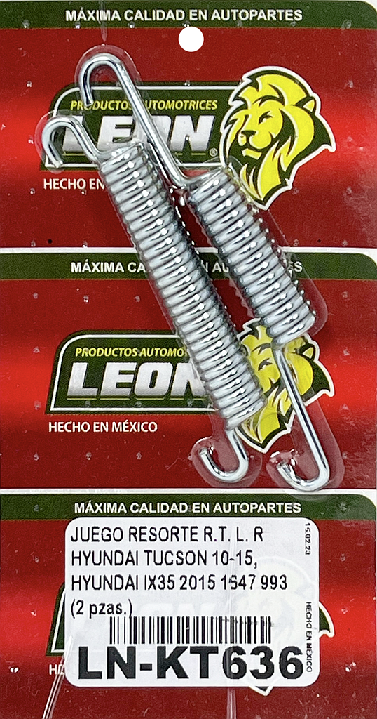 JUEGO RESORTE R.T. L. R HYUNDAI TUCSON 10-15, HYUNDAI IX35 2015 1647 993 (2 pzas.)