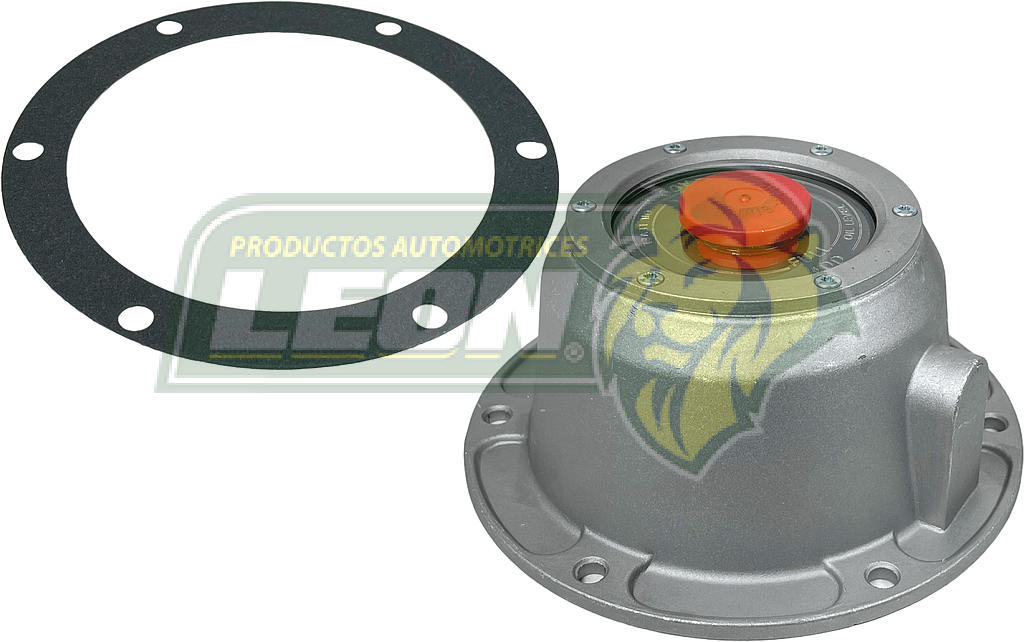 TAPA CUBREPOLVO EJE ALUMINIO TRASERA 7-1 2 (6 HOYOS) CON TAPON ROJO CENTRAL REMOVIBLE PARA RELLENADO SIN TAPON LATERAL