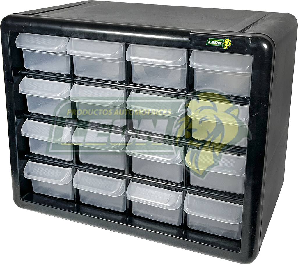 ORGANIZADOR CON 16 GAVETAS DE LARGO: 27 cm, ALTO: 22 cm, FONDO: 16 cm (11851)