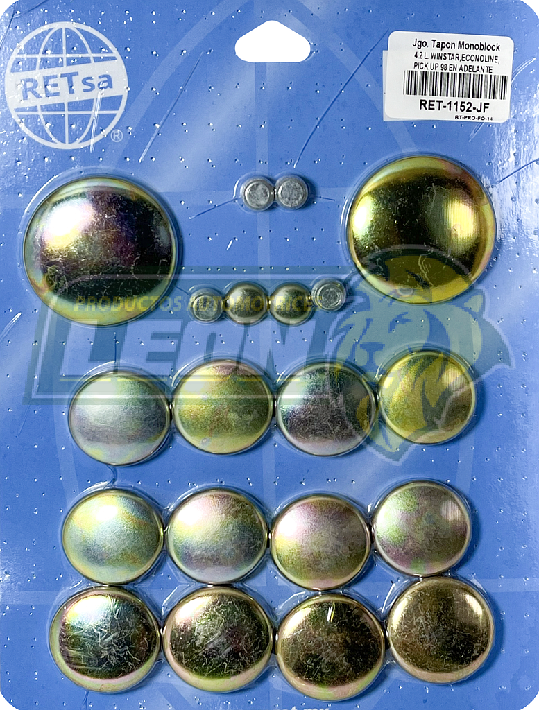 JUEGO SELLO MONOBLOCK FORD 4.2L, WINDSTAR, ECONOLINE, PICK-UP 1998 EN ADELANTE FIERRO