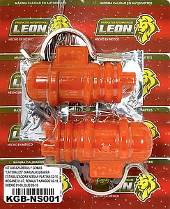 KIT DE ABRAZADERAS Y GOMAS “LATERALES” (NARANJAS) BARRA ESTABILIZADORA NISSAN PLATINA 02-10, MEGANE 01-07, RENAULT KANGOO 02-19, SCENIC 01-09, CLIO 02-10
