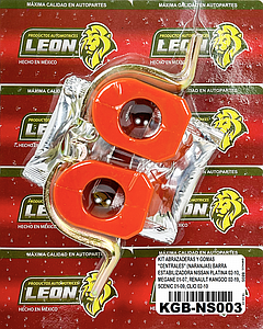 KIT DE ABRAZADERAS Y GOMAS “CENTRALES” (NARANJAS) BARRA ESTABILIZADORA NISSAN PLATINA 02-10, MEGANE 01-07, RENAULT KANGOO 02-19, SCENIC 01-09, CLIO 02-10