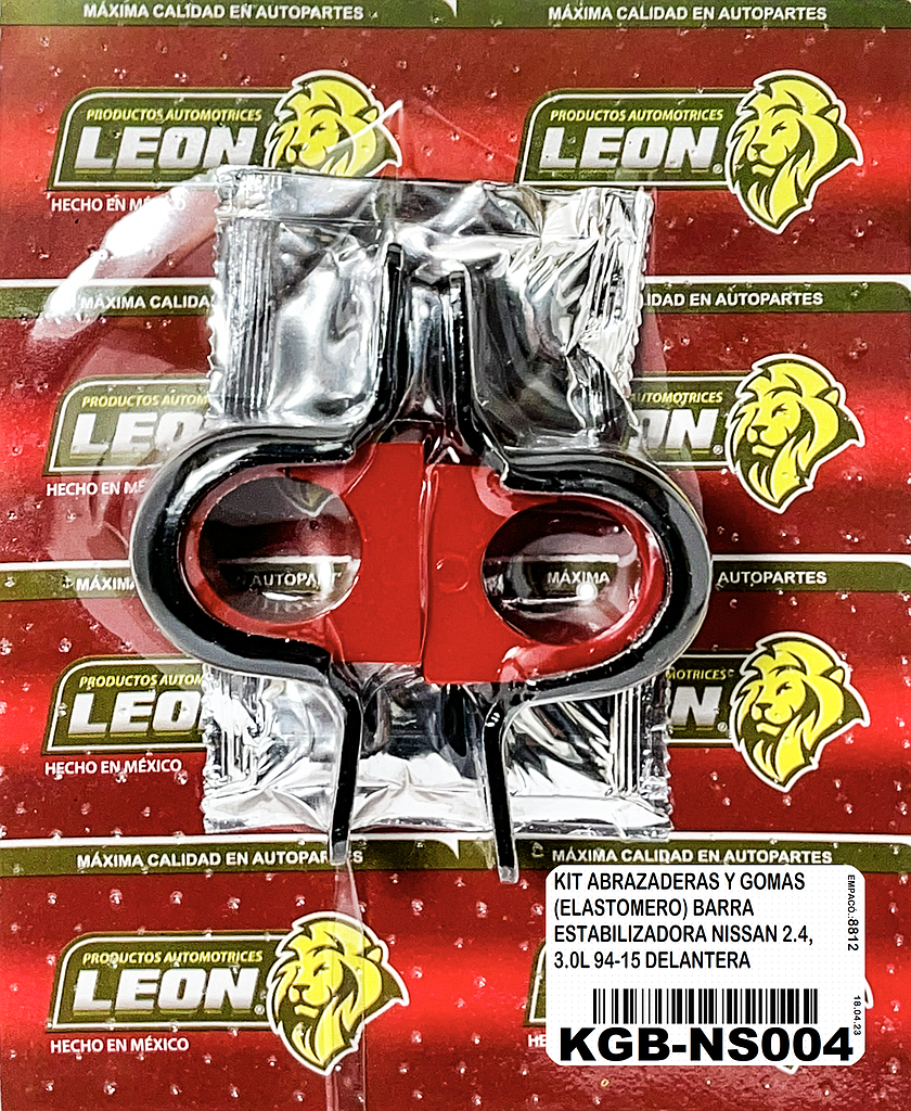KIT DE ABRAZADERAS Y GOMAS (ELASTOMERO) BARRA ESTABILIZADORA NISSAN 2.4, 3.0L 94-15 DELANTERA