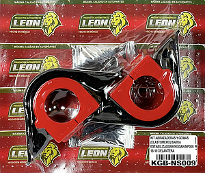 KIT DE ABRAZADERAS Y GOMAS (ELASTOMERO) BARRA ESTABILIZADORA NISSAN NP300 16-19 DELANTERA