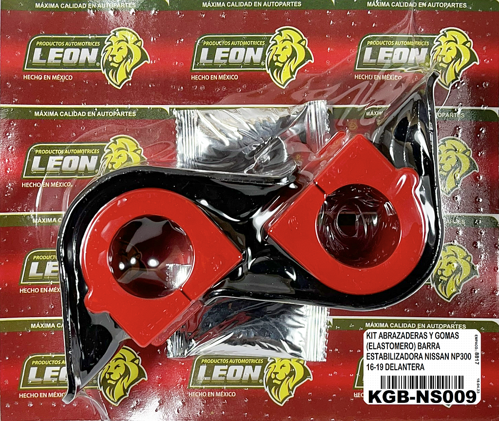 KIT DE ABRAZADERAS Y GOMAS (ELASTOMERO) BARRA ESTABILIZADORA NISSAN NP300 16-19 DELANTERA