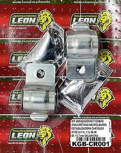 KIT DE ABRAZADERAS Y GOMAS (POLIURETANO NEGRO) BARRA ESTABILIZADORA CHRYSLER ATOS L4 1.0, 1.1L 99-06 ØI: 15.7 mm DELANTERA