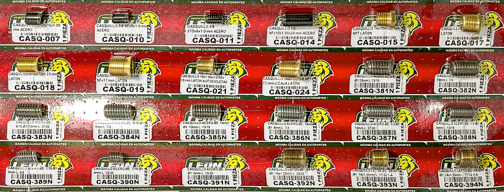 MUESTRARIO DE CASQUILLOS UNIVERSALES (24 TIPOS)