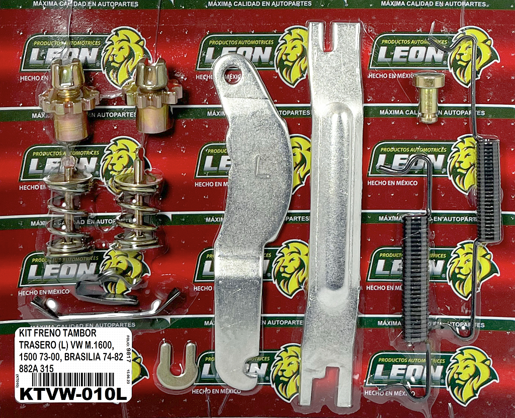 KIT FRENO TAMBOR TRASERO (L) VW M.1600, 1500 73-00, BRASILIA 74-82 882A 315