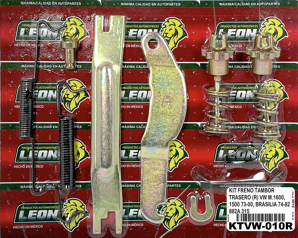 KIT FRENO TAMBOR TRASERO (R) VW M.1600, 1500 73-00, BRASILIA 74-82 882A 315