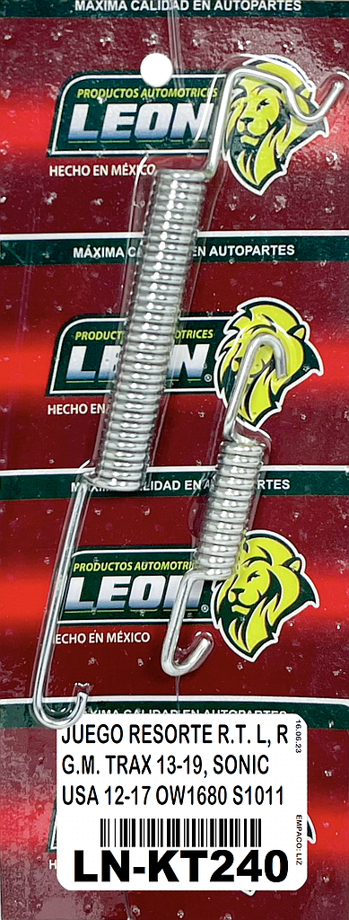 JUEGO RESORTE R.T. L, R G.M. TRAX 13-19, SONIC USA 12-17 OW1680 S1011