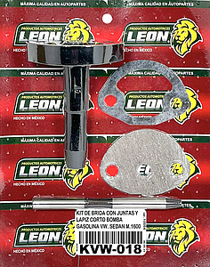 KIT DE BRIDA CON JUNTAS Y (LAPIZ CORTO 9.96 cm.) BOMBA GASOLINA VW. M.1600 SEDAN, COMBI, BRASILIA, HORMIGA, SAFARI