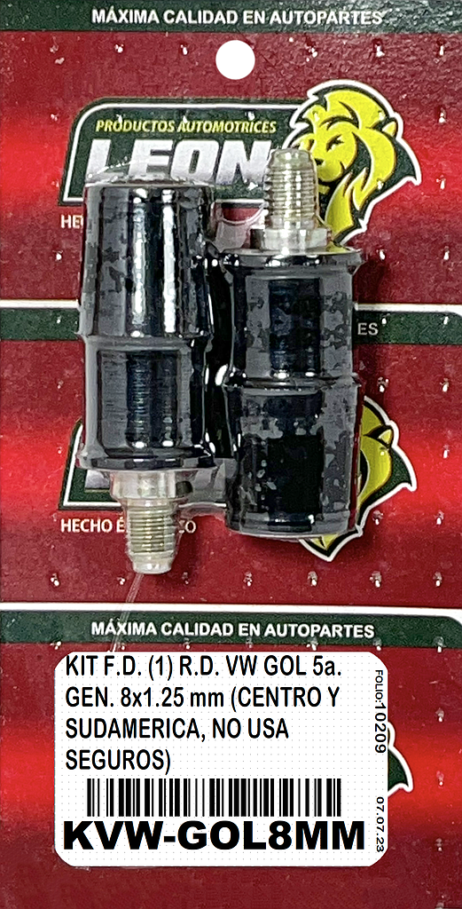 KIT F.D. (1) R.D. VW GOL 12-20 5a. GEN., SAVEIRO 12-20, UP 16-18 8868 D1641 8x1.25 mm (KC119) “CENTRO Y SUDAMERICA, NO USA SEGUROS”
