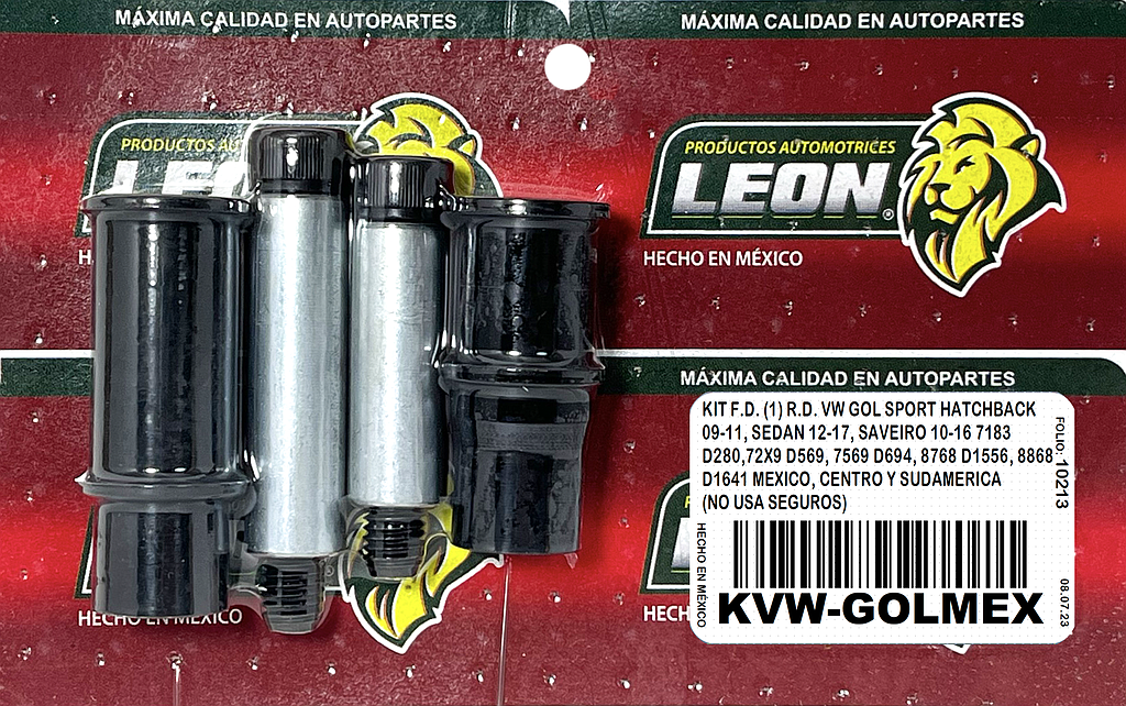 KIT F.D. (1) R.D. VW GOL SPORT HATCHBACK 09-11, SEDAN 12-17, SAVEIRO 10-16 7183 D280,72X9 D569,  7569 D694, 8768 D1556, 8868 D1641 MEXICO, CENTRO Y SUDAMERICA (NO USA SEGUROS)