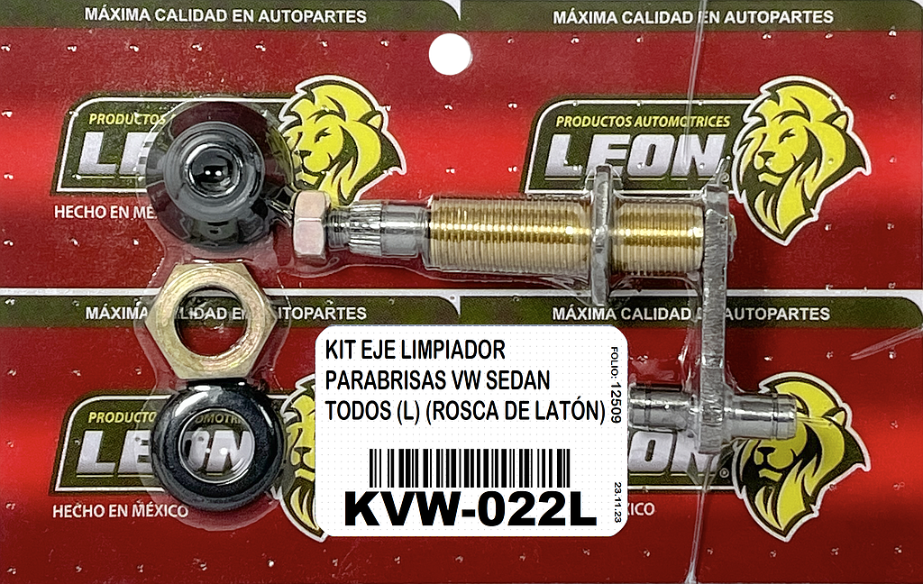 KIT EJE LIMPIADOR PARABRISAS VW SEDAN TODOS (L) (ROSCA DE LATÓN)