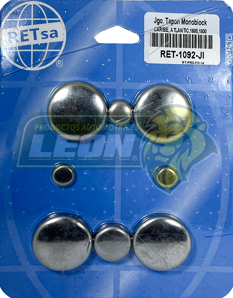 JUEGO SELLO MONOBLOCK VW CARIBE Y ATLANTIC M.1600, 1800 (ACERO INOXIDABLE)