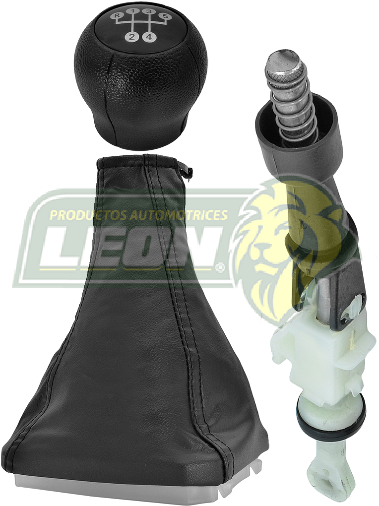 PALANCA VELOCIDADES G.M. CHEVY 94-12, MONZA 94-12 5 Vel. + REVERSA (INCLUYE PERILLA, FUNDA Y MARCO)