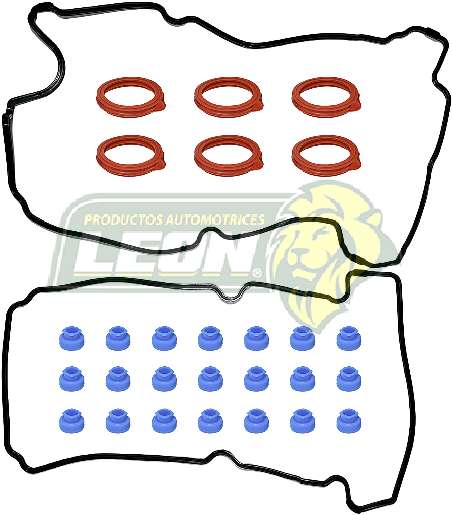 JUNTA TAPA PUNTERIAS FORD ESCAPE, TAURUS, MERCURY SABLE, MAZDA TRIBUTE 3.0L DOHC 24V. 99-04 (2 JUNTAS TAPA, 6 LIGAS GRANDES, 21 GROMETS CHICOS) (PS-31526, VS-50551-R, VS-50336)