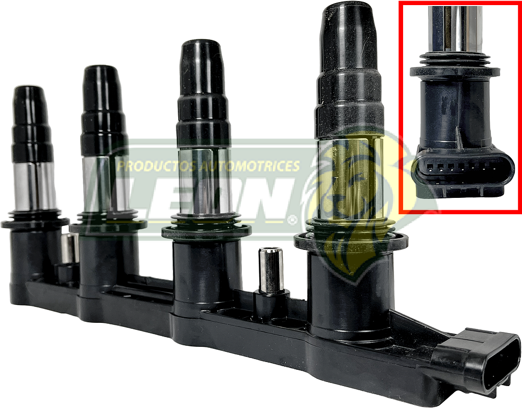 BOBINA  ESTADO SOLIDO ALTA ENERGIA GENERAL MOTORS  G.M. AVEO 1.8L 4C 09-11, SONIC 1.8L 4C 12-17, TRAX 1.8L 4C 13-16, PONTIAC G3 1.8L 4C 08-09 7T. (19005358)