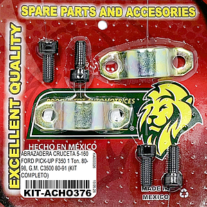 ABRAZADERA CRUCETA 5-160 FORD PICK-UP F350 1 Ton. 80-98, G.M. C3500 80-91 (KIT COMPLETO)