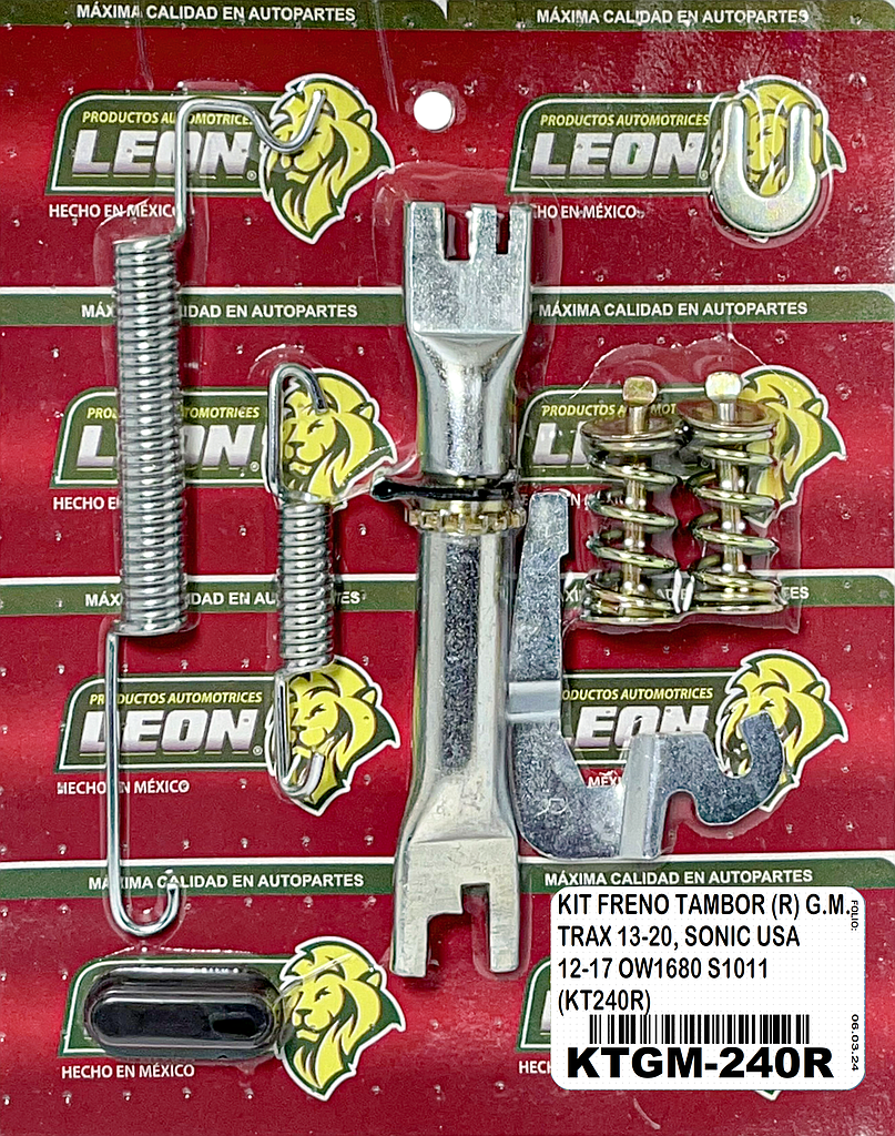 KIT FRENO TAMBOR (R) G.M. TRAX 13-20, SONIC USA 12-17 OW1680 S1011 (KT240R)