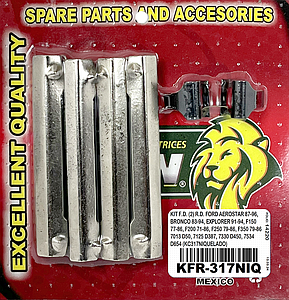 KIT F.D. (2) R.D. FORD AEROSTAR 87-96, BRONCO 83-94, EXPLORER 91-94, F150 77-86, F200 71-86, F250 79-86, F350 79-86 7013 D50, 7125 D387, 7330 D450, 7534 D654 (KC317NIQUELADO)