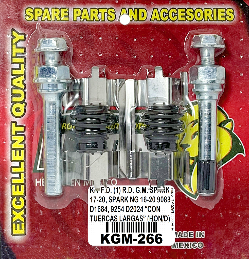 KIT F.D. (1) R.D. G.M. SPARK 17-20, SPARK NG 16-20 9083 D1684, 9254 D2024 “CON TUERCAS LARGAS” (HON/D)