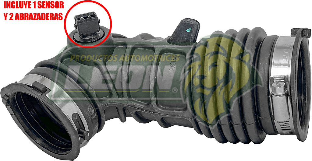 MANGUERA TOMA DE AIRE G.M. AVEO 18-23 L4 1.5L, CAVALIER L4 1.5L 18-21 S/RESONADOR (INCLUYE SENSOR Y ABRAZADERAS, SIN RESONADOR) IMPORTADA