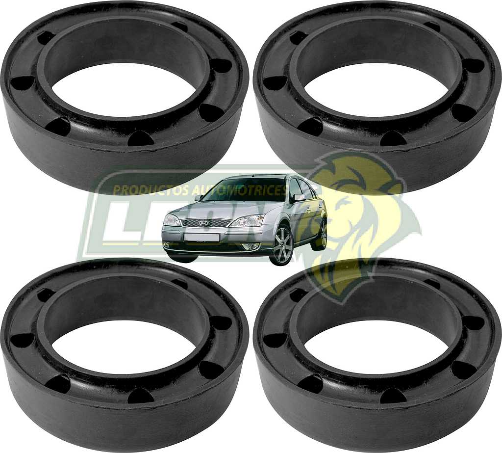 AUMENTO DE RESORTE P/AMORTIGUADOR UNIVERSAL CERRADO 1” 1/2 DE ALTURA (7 HOYOS) HULE NEGRO (KIT c/4 pzas.)