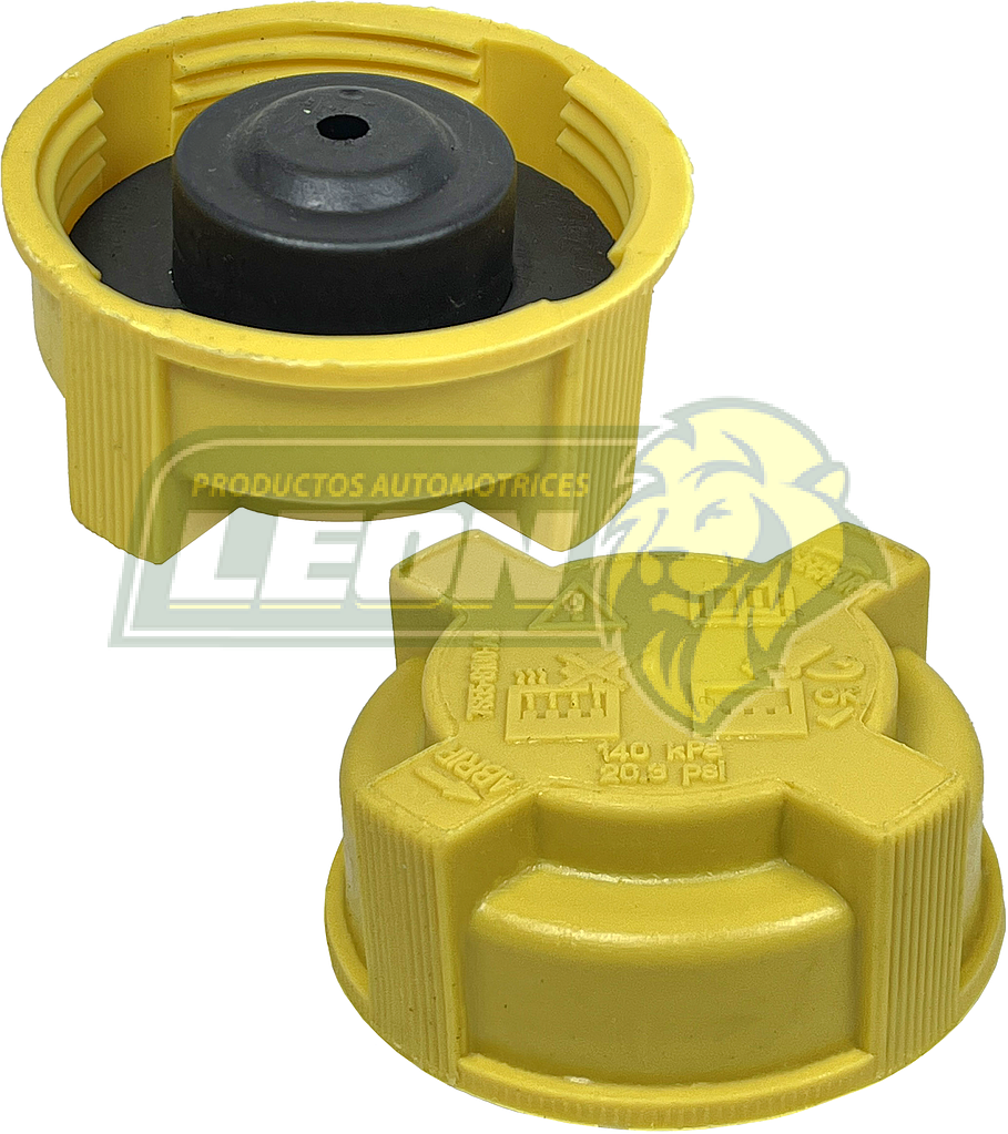 TAPON DEPOSITO ANTICONGELANTE FORD FOCUS 2.0SPI 2.0L, ZETEC 01-04 (7104120), TAURUS 3.0L, 6C. 99-06 (711808A, 718080B), RANGER ARGENTINO 2.3L, 4C. 02-07 (7258080A), WINDSTAR 3.8L, 6C. 95-05 (728A080), FIESTA FIRT (2 SALIDAS) 2003 (78K218B),  FIESTA, ECOSPORT (1 SALIDA) 04-10 (7K218BA), 1.3, 1.4L 4C. 98-01 (7K218BG), EXCURSION F250, 350, 450, 550 SD (ACORDEON) 98-05 (7A080AA), E-350, E-450, SUPER DUTY, ECONOLINE DIESEL 5.0L, 8C. 04-07 (7C428AA), ECONOLINE E150, E250, E350 5.4L, 8C. 04-07 (7428A80) RANGER DOBLE DEP 2.3L, 2.4L, 3.0L, 4C 04-12 (7C617CA), Ka 1.6L (7K218AA), COURIER 1.6L (7K218AG), 1.6L, 4C. S/A 02-08 (7K218CB), MERCURY SABLE  3.0L, 6C. 99-06 (711808A, 718080B) 20.3 Psi., 140 Kpa QUEZADA