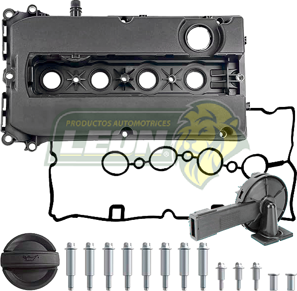 TAPA PUNTERIAS G.M. ASTRA 1.8L 07-09, AVEO 1.6L 09-11, CRUZE 1.8L 11-16, SONIC 1.6L 11-17, SONIC 1.8L 11-17, TRAX 1.8L 13-20, PONTIAC G3 1.6L 2009 (INCLUYE TAPON DE ACEITE, VÁLVULA PCV Y MANGUERA PCV) (96889998, 310-001) LEON IMPORTACION