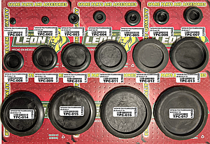 MUESTRARIO DE TAPON DE PISO P/CARROCERIA (17 TIPOS, DESDE 1/4 HASTA 3” 1/2)