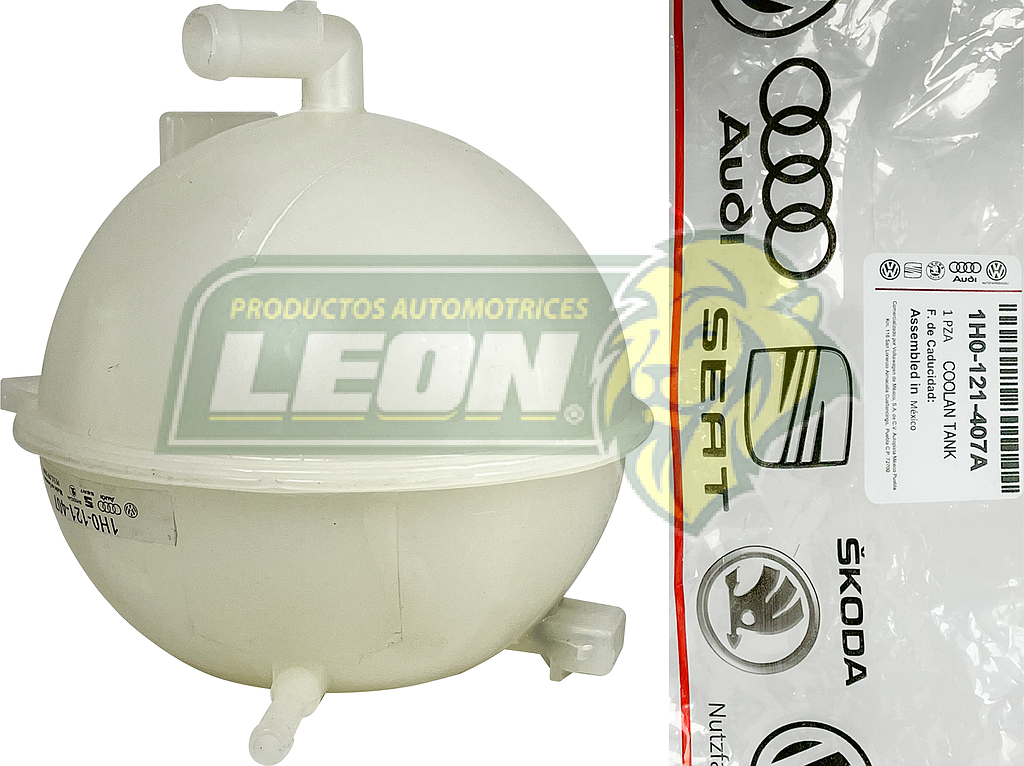 DEPOSITO ANTICONGELANTE VW GOLF A2 1.8, 2.0L, JETTA A2 1.8, 2.0L, JETTA A3 2.0L, POINTER 01-09 1.8L 4C., PASSAT 93-96 2.0L, POLO 00-08, SEAT IBIZA 01-02 1.6, 4C. 2.0L “ESFERA” (SIN TAPON) (1H0121407A) IMPORTACION