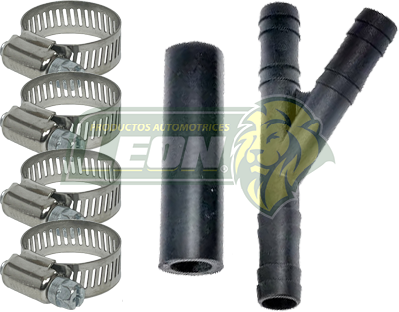 CONECTOR “Y” 5/8 CHRYSLER TOWN COUNTRY 3.3, 3.8, 4.0L 08-10, 3.6L 11-16, DODGE GRAND CARAVAN 3.3, 3.8, 4.0L 08-10, 3.6L 11-20 (INCLUYE 1 TROZO DE MANGUERA Y 4 ABRAZADERAS) (472389, 120-130)