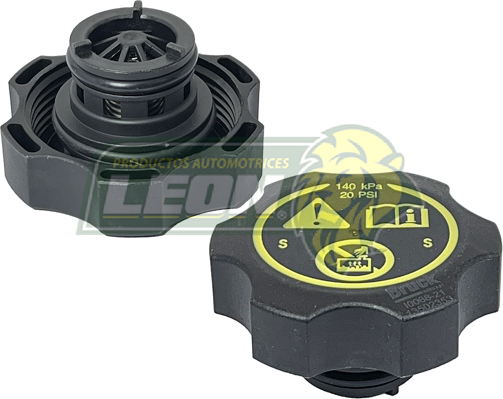 TAPON DEPOSITO ANTICONGELANTE G.M. AVEO 1.5L 18-22, BEAT 1.2L 18-22, SPARK 1.2L 10-18, SONIC 1.6L 11-18 20 psi. (140 kpa) BRUCK