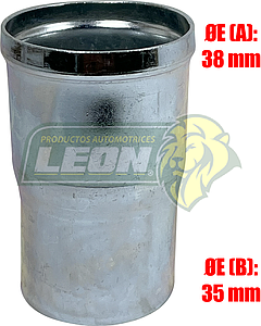 TUBO o COPLE MONOBLOCK ØE (A): 38 mm, ØE (B): 35 mm FORD ESCAPE 03-09, FUSION 06-09, ZEPHYR 2006, MAZDA 6 03-08, MERCURY MARINER 07-08, MILAN 06-09, TAURUS 03-05, SABLE 03-05 (72850AA) IMPORTACION LEON