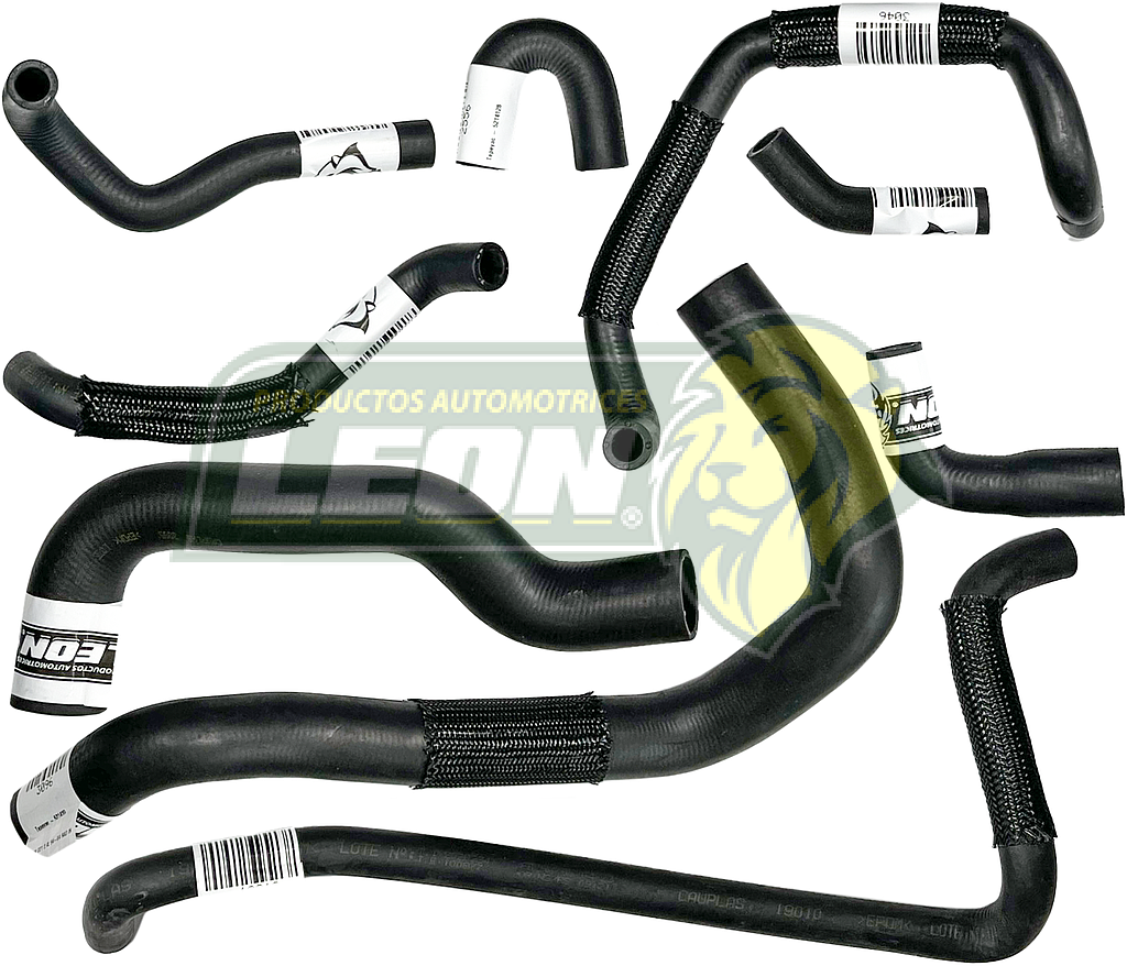 MANGUERAS MOLDEADAS DE ENFRIAMIENTO NISSAN D21 2.4L 90-08 (KIT c/9 pzas.) LEÓN