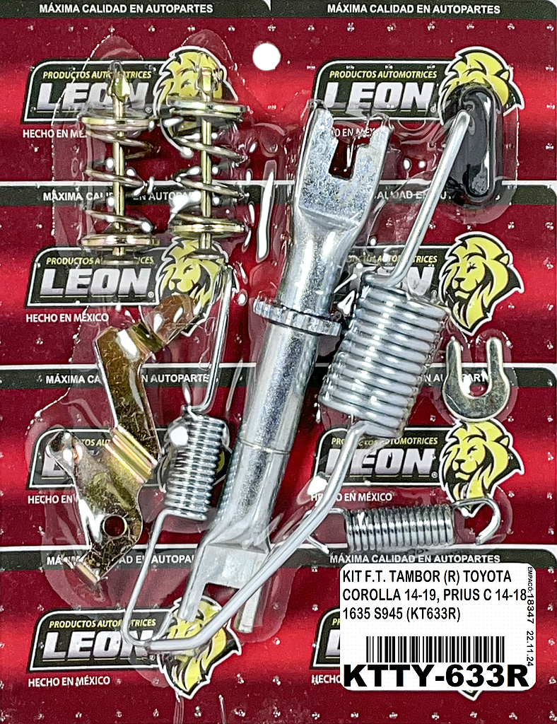 KIT F.T. TAMBOR (R) TOYOTA COROLLA 14-19, PRIUS C 14-18 1635 S945 (KT633R)