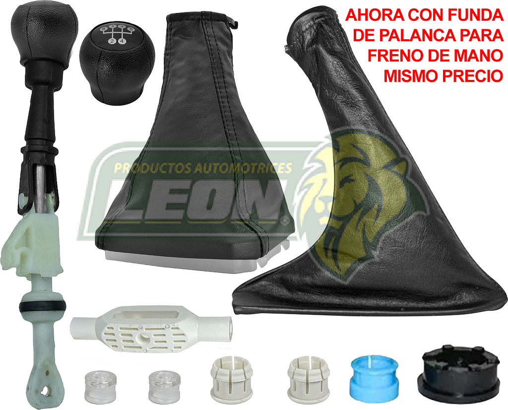 PALANCA VELOCIDADES G.M. CHEVY 94-12, MONZA 94-12 5 Vel. + REVERSA (INCLUYE PERILLA, FUNDA Y MARCO, FLECHA Y 6 BUJES) (CHCDR-18)