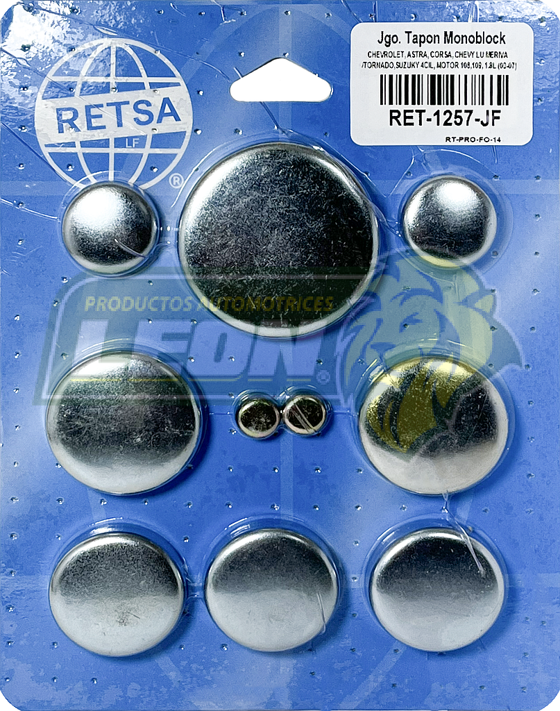 JUEGO SELLO MONOBLOCK G.M. ASTRA, CORSA, CHEVY LUV, MERIVA, TORNADO, ISUZU 4C. 1.8L 00-07