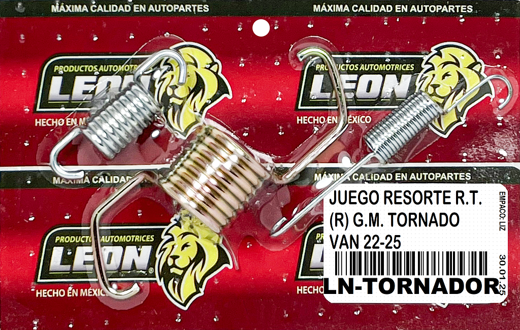 JUEGO RESORTE R.T. (R) G.M. TORNADO VAN 22-25